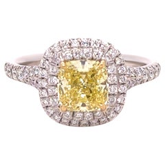 Anello di fidanzamento in platino con diamanti gialli Tiffany & Co.