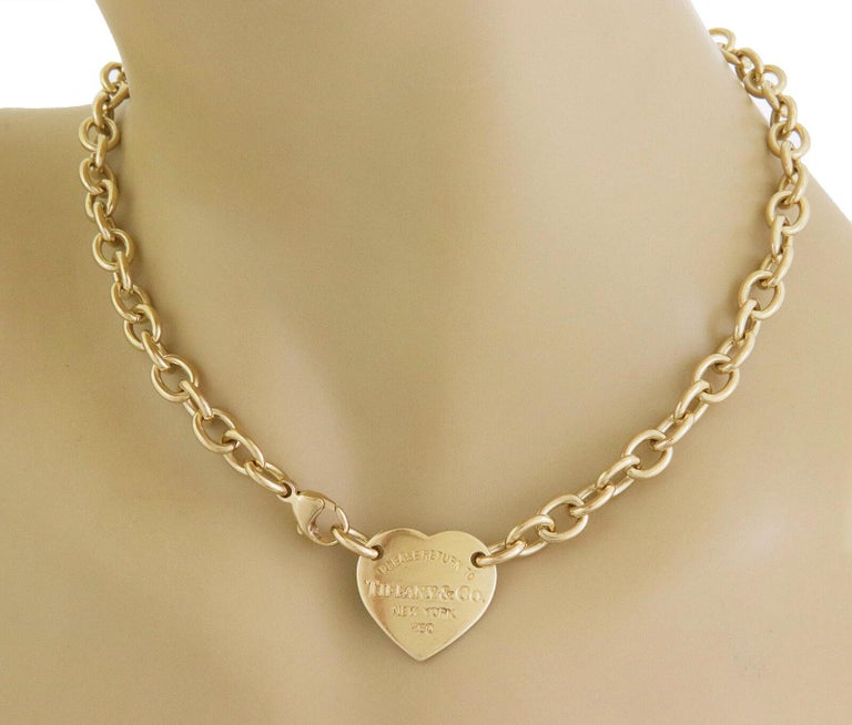 Tiffany and Co. Please Return 18k Yellow Gold Heart Tag Pendant