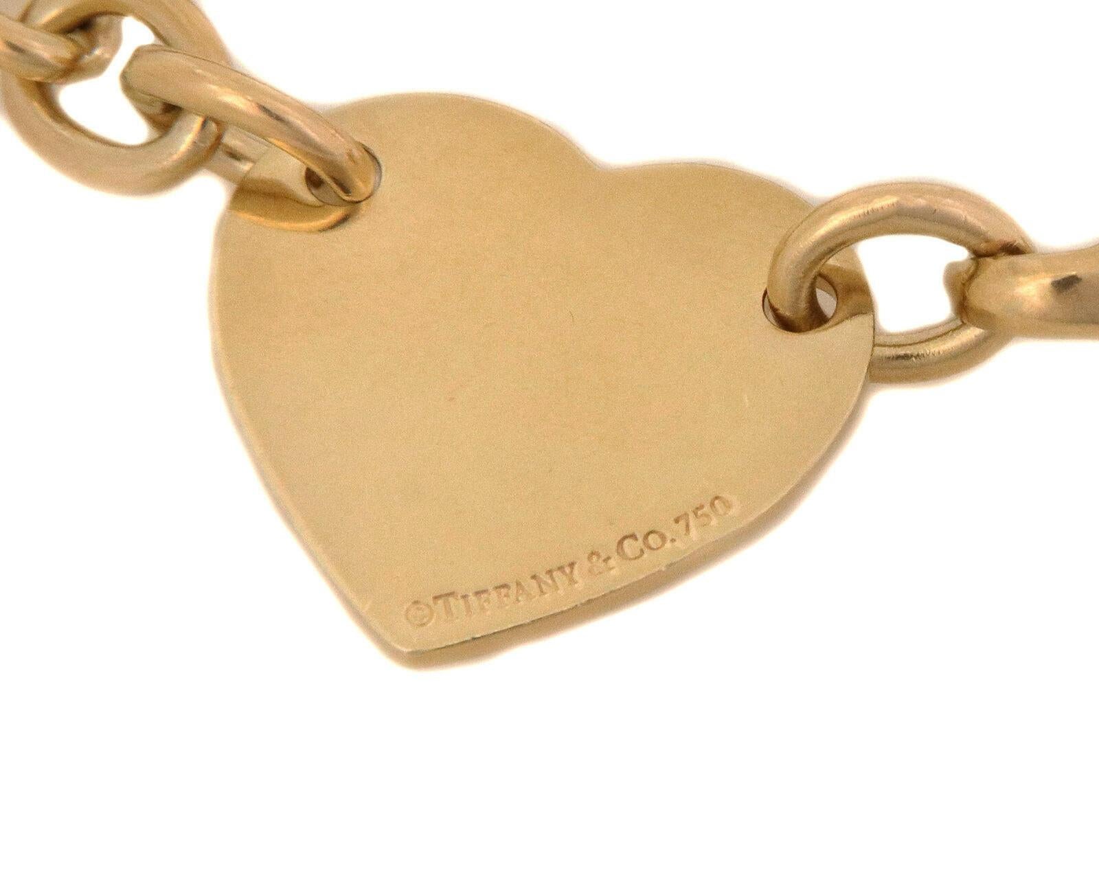 Modern Tiffany & Co. Please Return 18k Yellow Gold Heart Tag Pendant Necklace