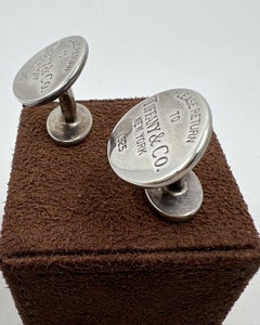 Tiffany & CO.  "Please return to" silver cufflinks