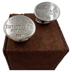 Used Tiffany & CO.  "Please return to" silver cufflinks