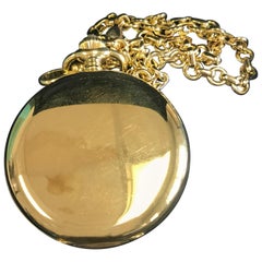 Tiffany & Co. Pocket Watch 18 Karat Gold with Solid Thick Chain, Box and Receipt