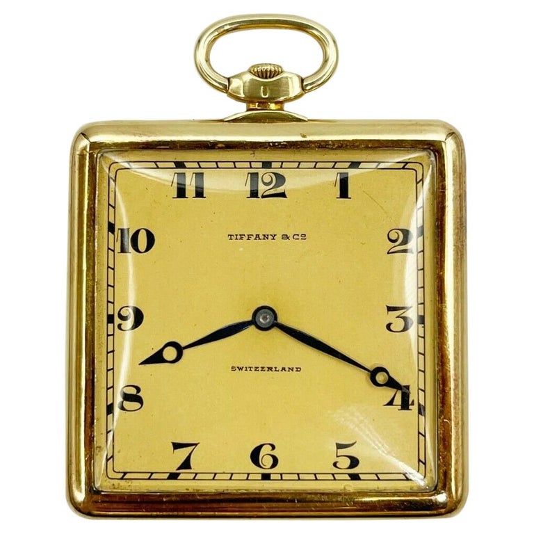 Tiffany and Orologio da tasca in oro giallo 18k in vendita su
