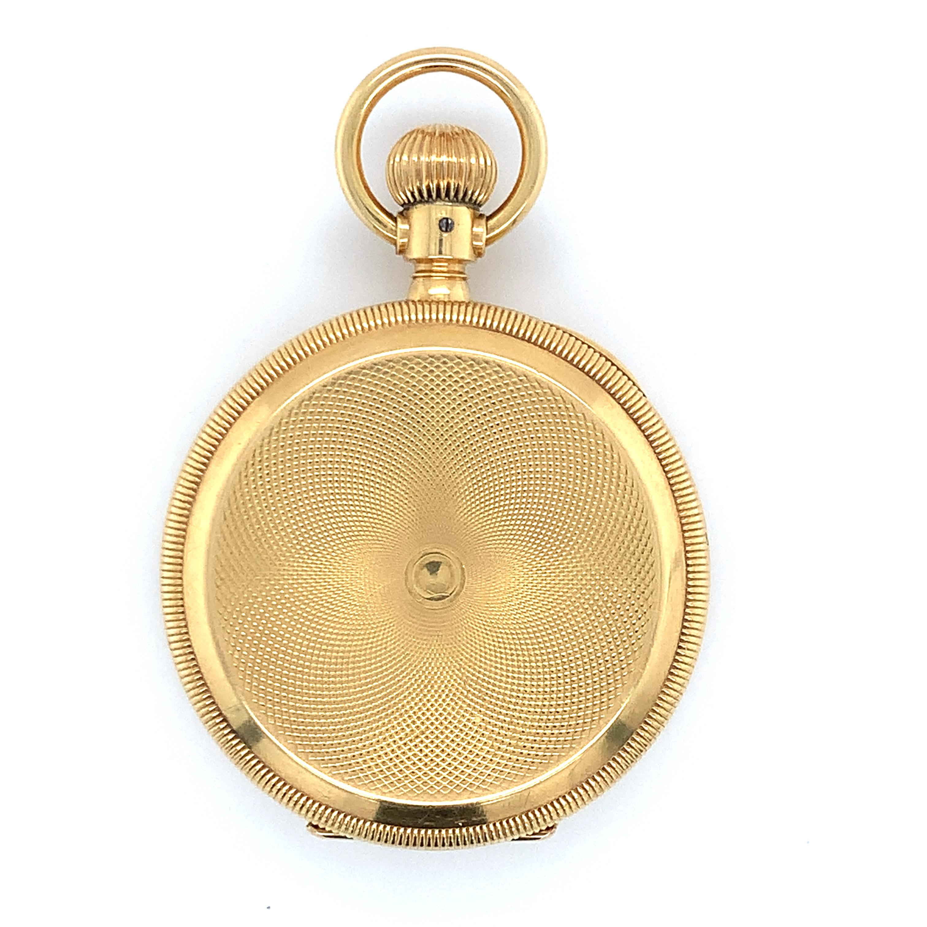 Orologio da tasca Tiffany & Co. in oro giallo 18 carati Hunter a carica manuale in vendita 7