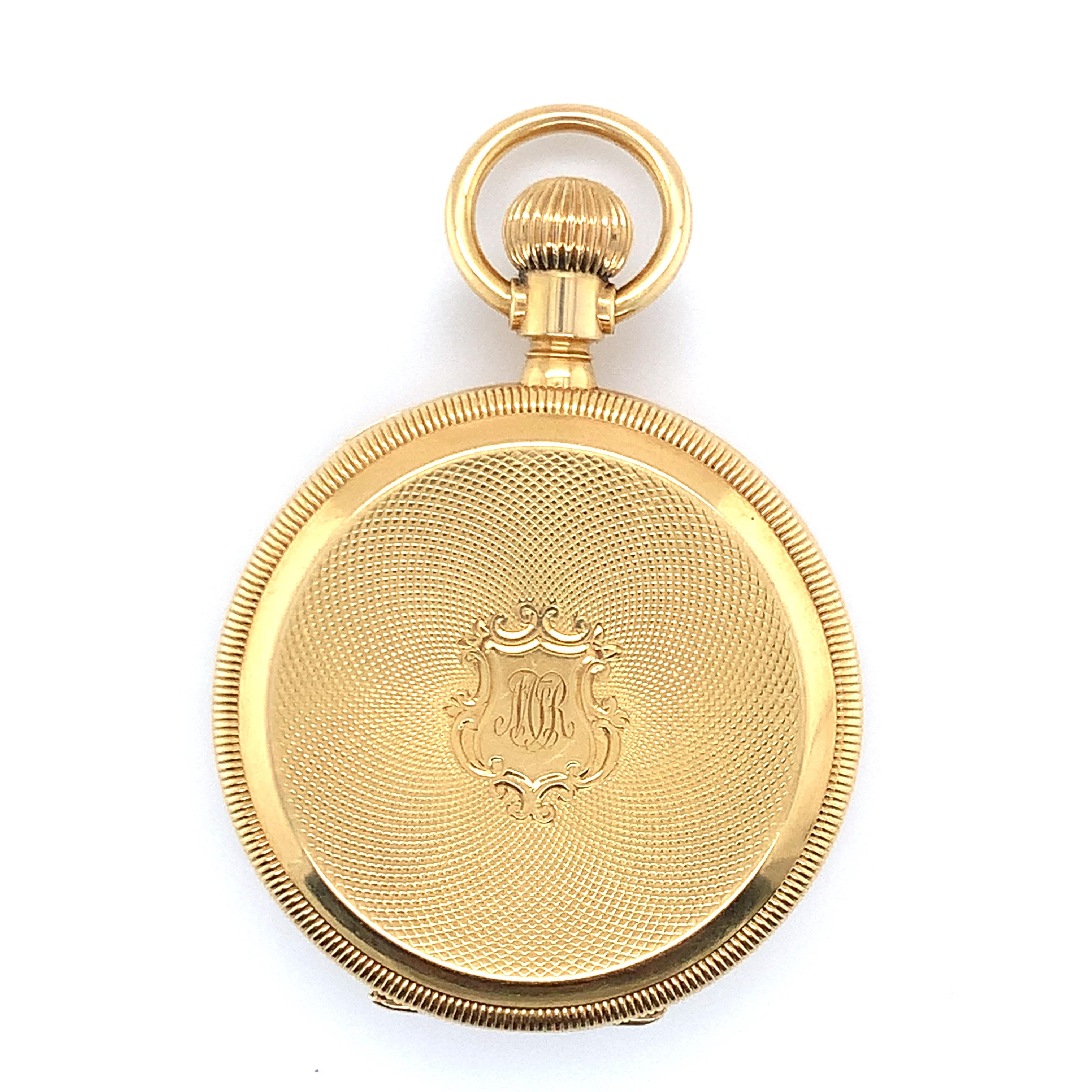 Orologio da tasca Tiffany & Co. in oro giallo 18 carati Hunter a carica manuale in vendita 8