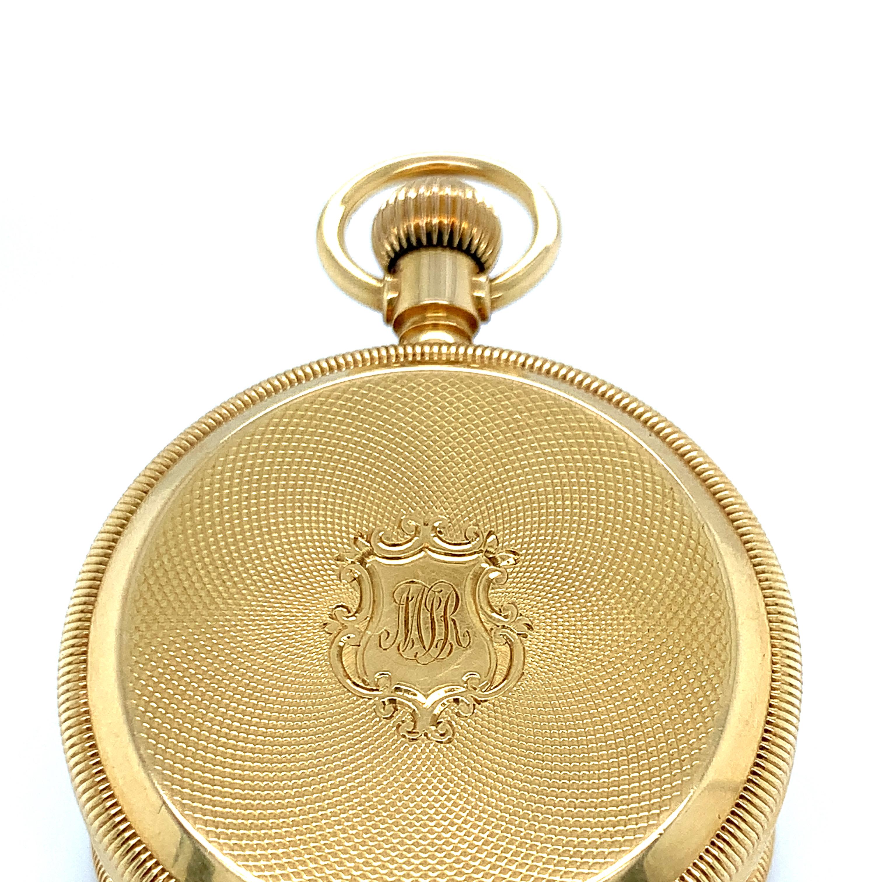 Orologio da tasca Tiffany & Co. in oro giallo 18 carati Hunter a carica manuale in vendita 1