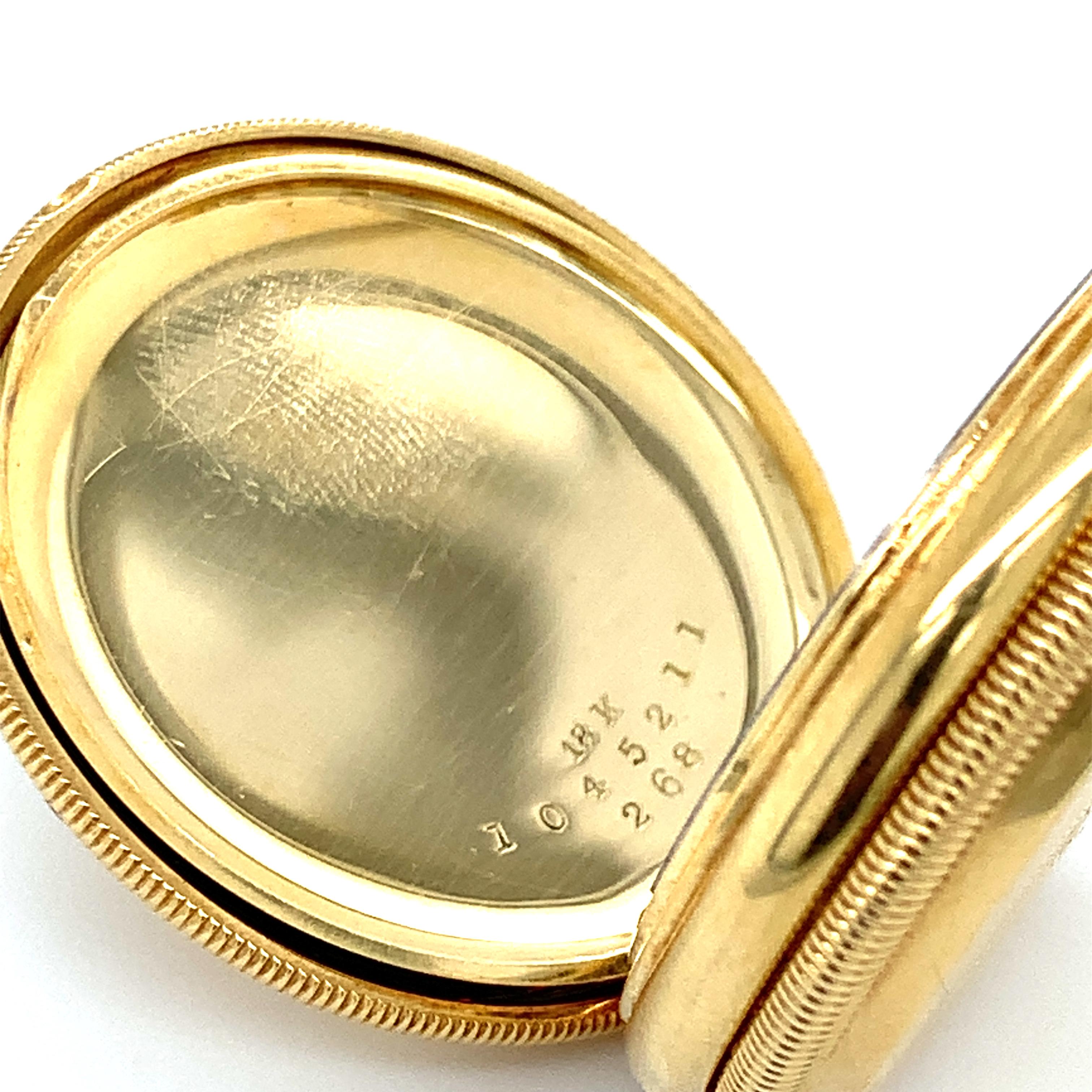 Orologio da tasca Tiffany & Co. in oro giallo 18 carati Hunter a carica manuale in vendita 5
