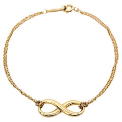 Tiffany & Co. Polished 18 Karat Rose Gold Infinity Double Strand Chain Bracelet 