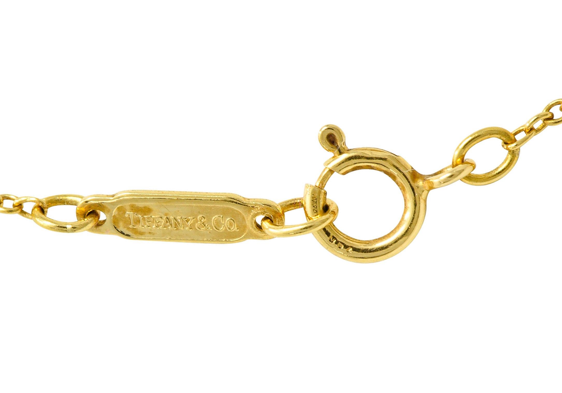 Women's or Men's Tiffany & Co. Polished 18 Karat Yellow Gold Cross My Heart Necklace