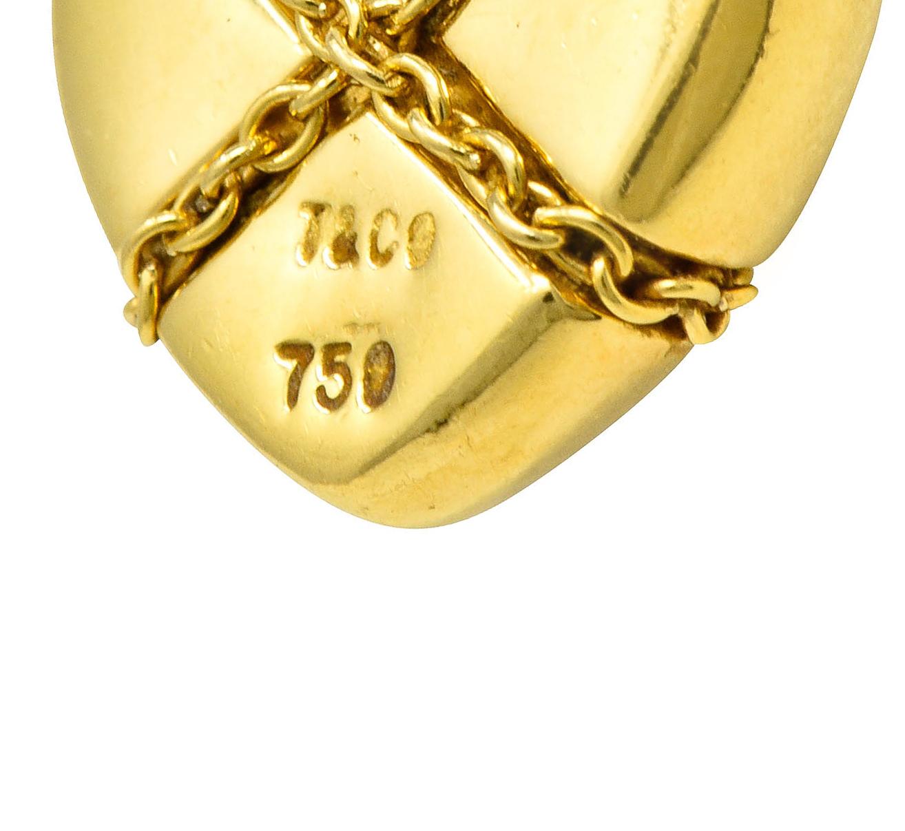 Tiffany & Co. Polished 18 Karat Yellow Gold Cross My Heart Necklace 1