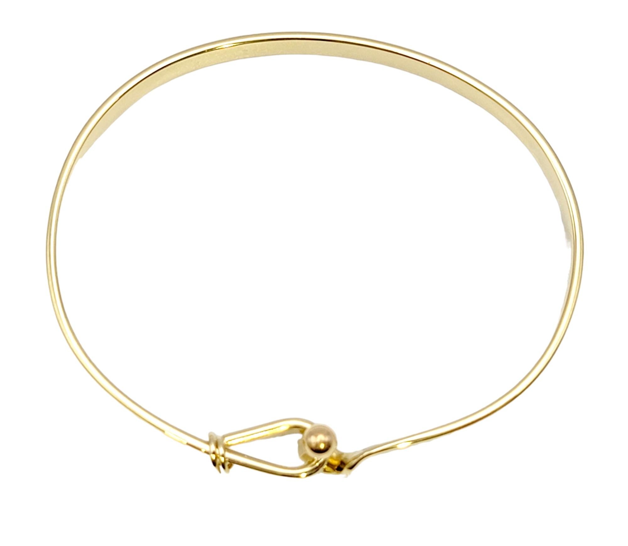 Tiffany & Co. Polished 18 Karat Yellow Gold Hook and Eye Bangle Bracelet 2