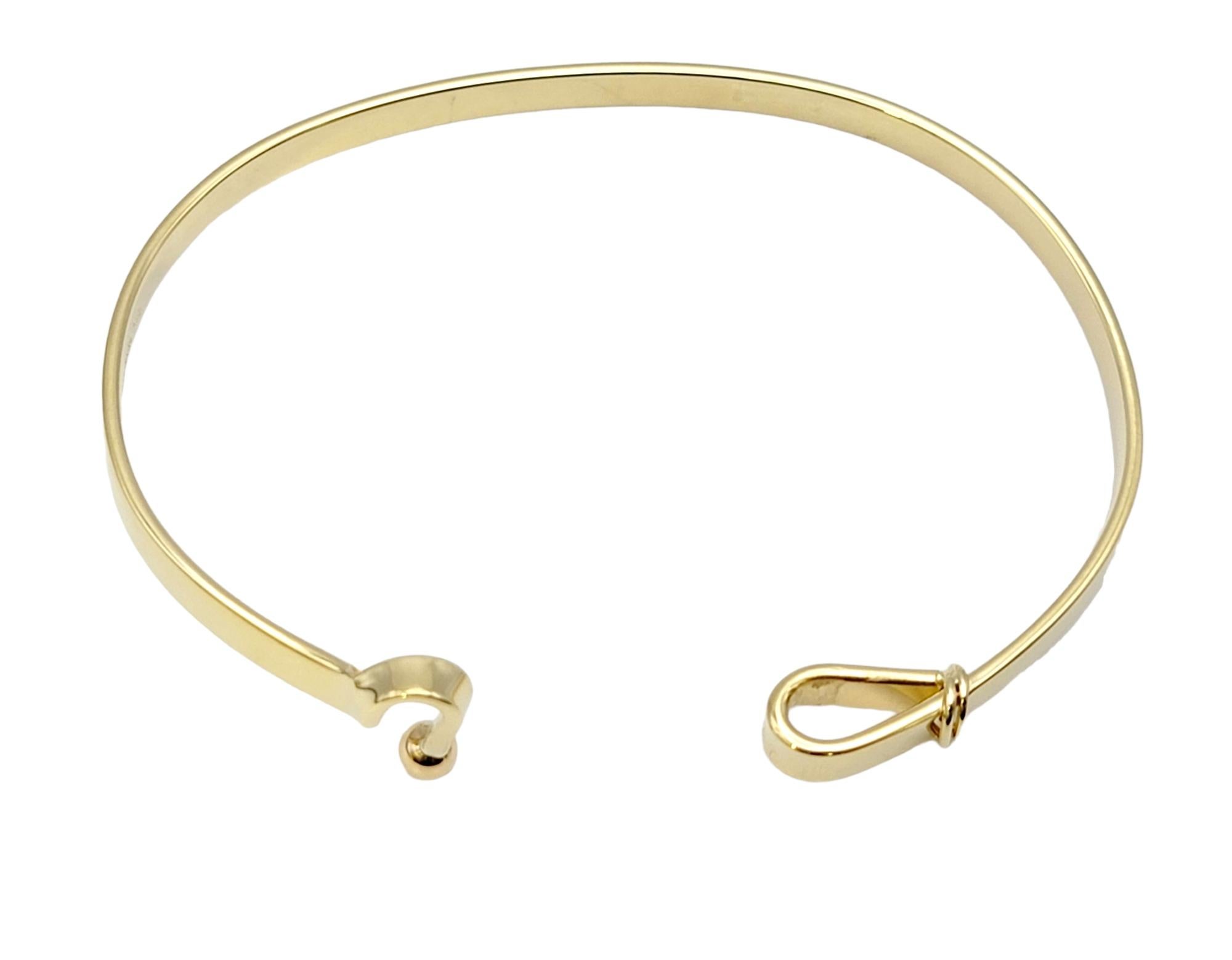 Tiffany & Co. Polished 18 Karat Yellow Gold Hook and Eye Bangle Bracelet 3