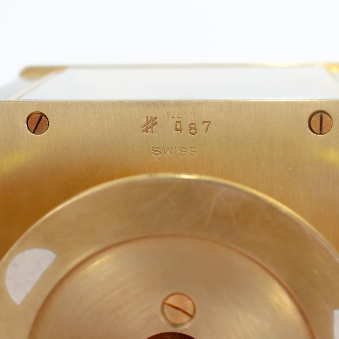 Tiffany & Co. Polished Brass Mid-Century Modern Desk Weather Station Clock 11