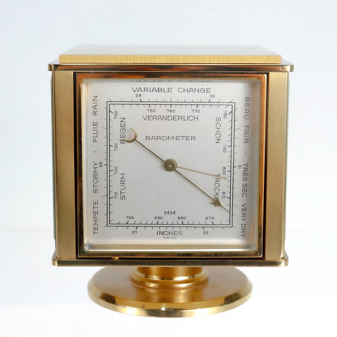 Tiffany & Co. Polished Brass Mid-Century Modern Desk Weather Station Clock 3