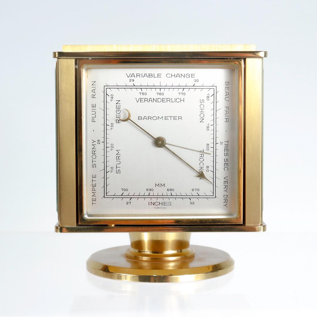 Tiffany & Co. Polished Brass Mid-Century Modern Desk Weather Station Clock 4