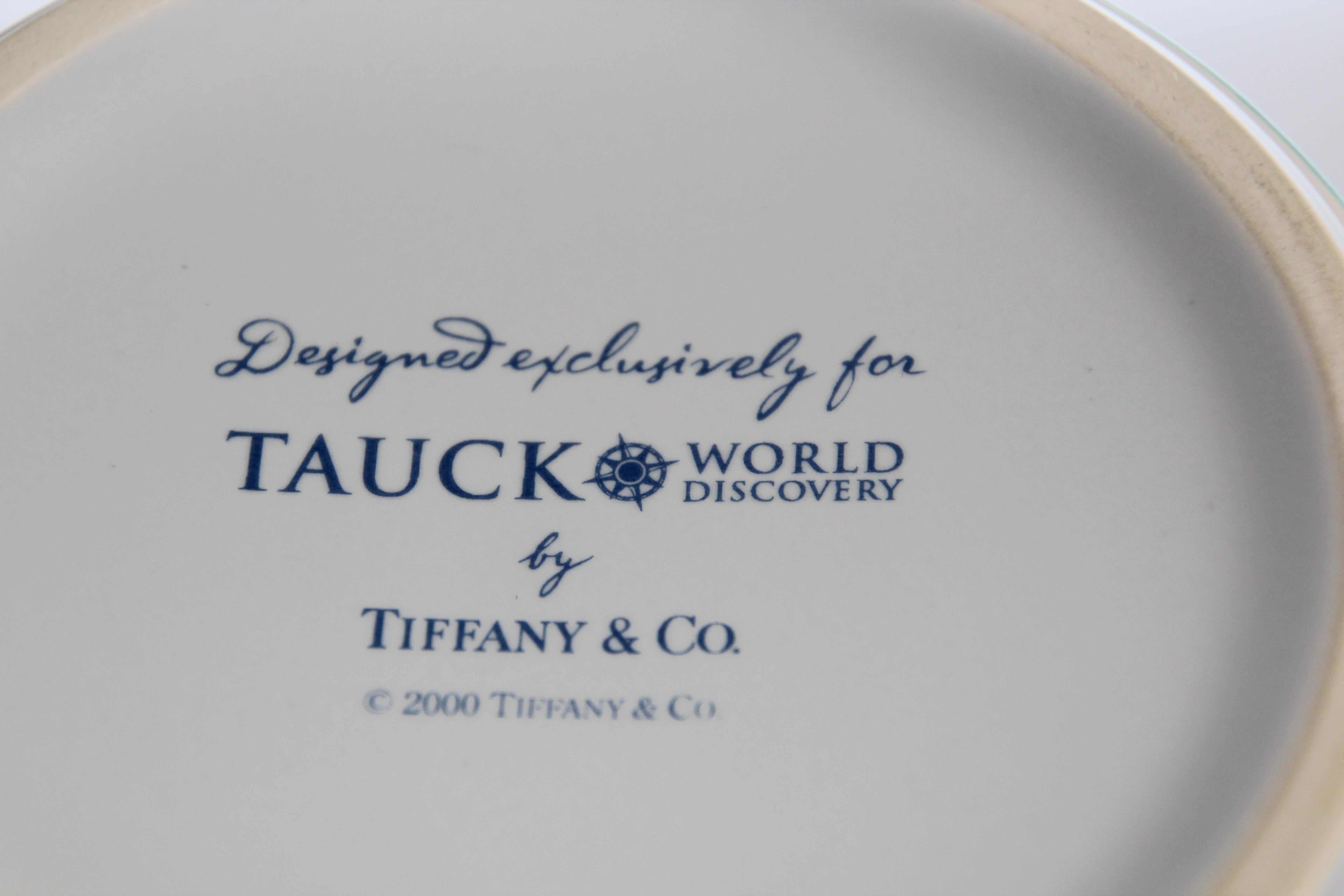 Hand-Painted Tiffany & Co. Porcelain Lidded Trinket Box Designed for Tauck World France For Sale