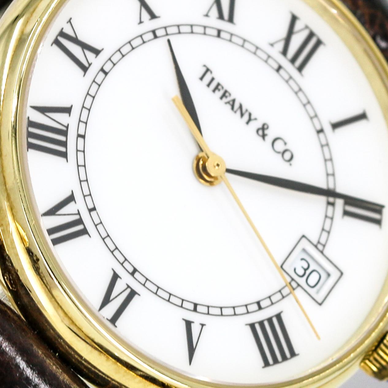 Tiffany & Co. Portfolio 14 Karat Yellow Gold Quartz Dress Watch In Good Condition In Fort Lauderdale, FL