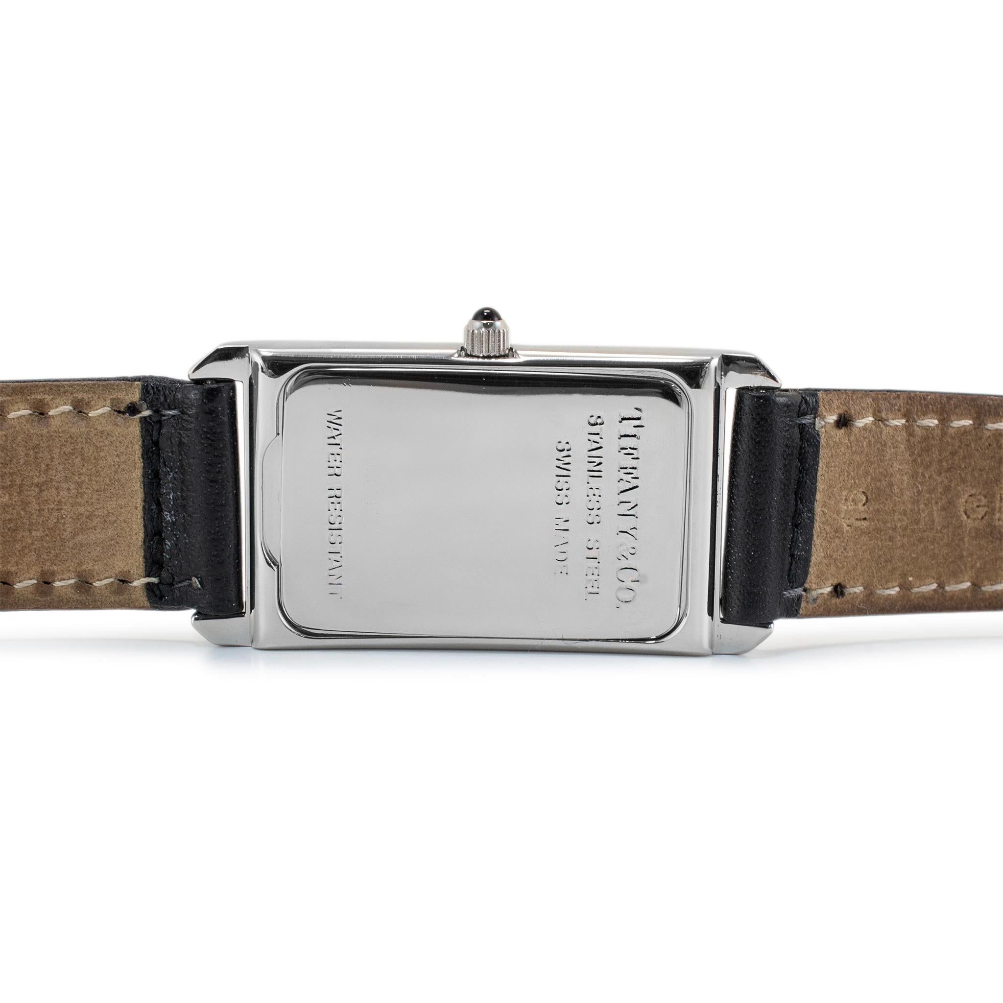 De las mujeres Tiffany & Co. Reloj de cuarzo de acero inoxidable con esfera blanca Portfolio 20MM en venta
