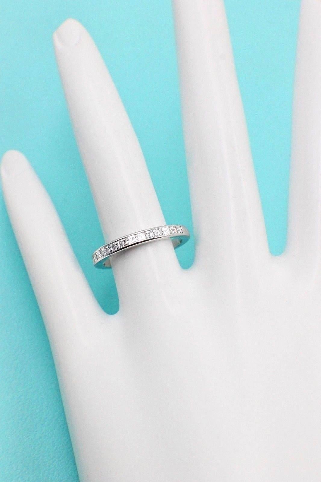 Modern Tiffany & Co. Princess Cut 0.39 Carat Diamond Wedding Band Ring in Platinum