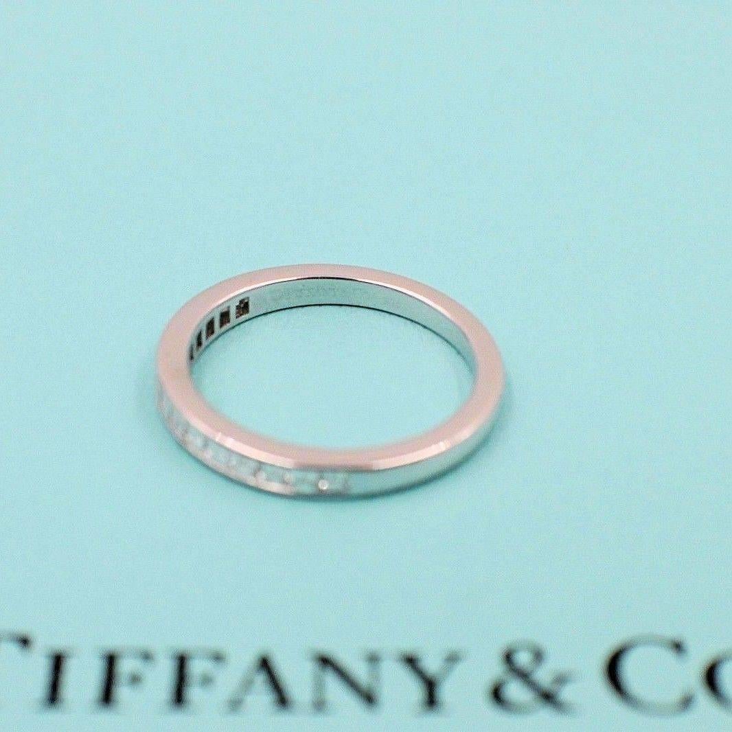 Women's or Men's Tiffany & Co. Princess Cut 0.39 Carat Diamond Wedding Band Ring in Platinum