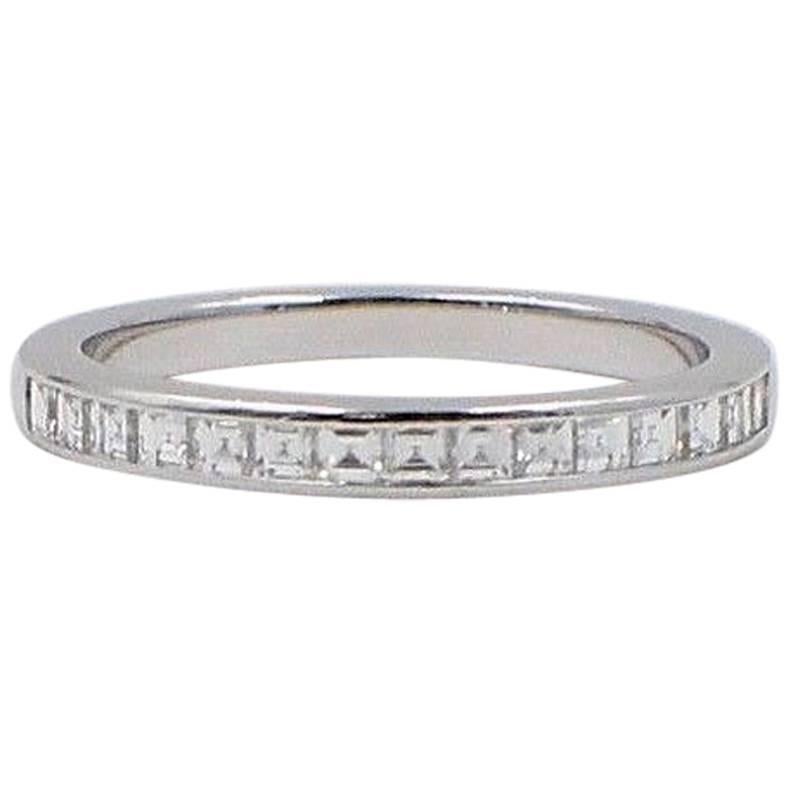 Tiffany & Co. Princess Cut 0.39 Carat Diamond Wedding Band Ring in Platinum