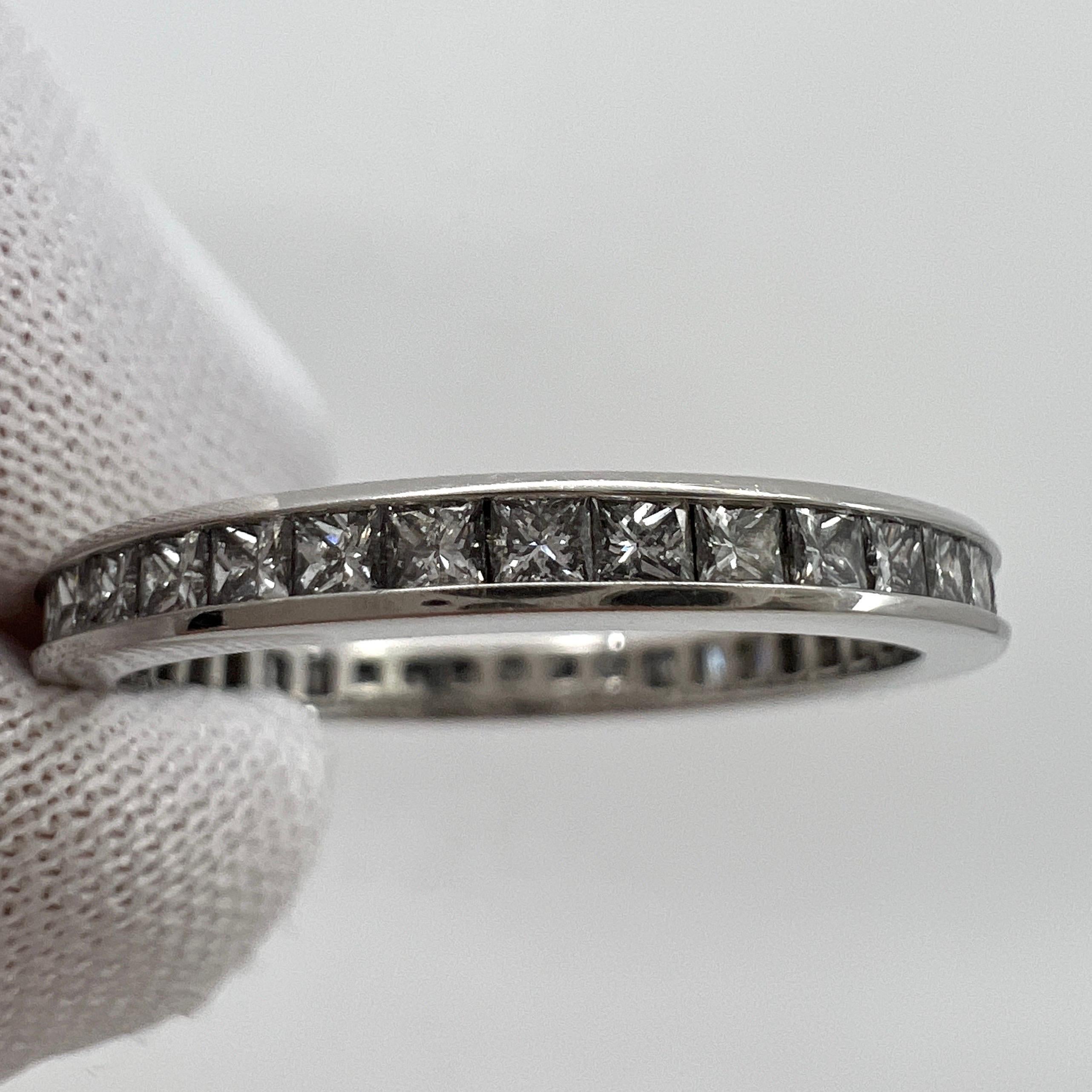 Tiffany & Co. Princess Cut 0.70 Carat Diamond 950 Platinum Eternity Ring 6