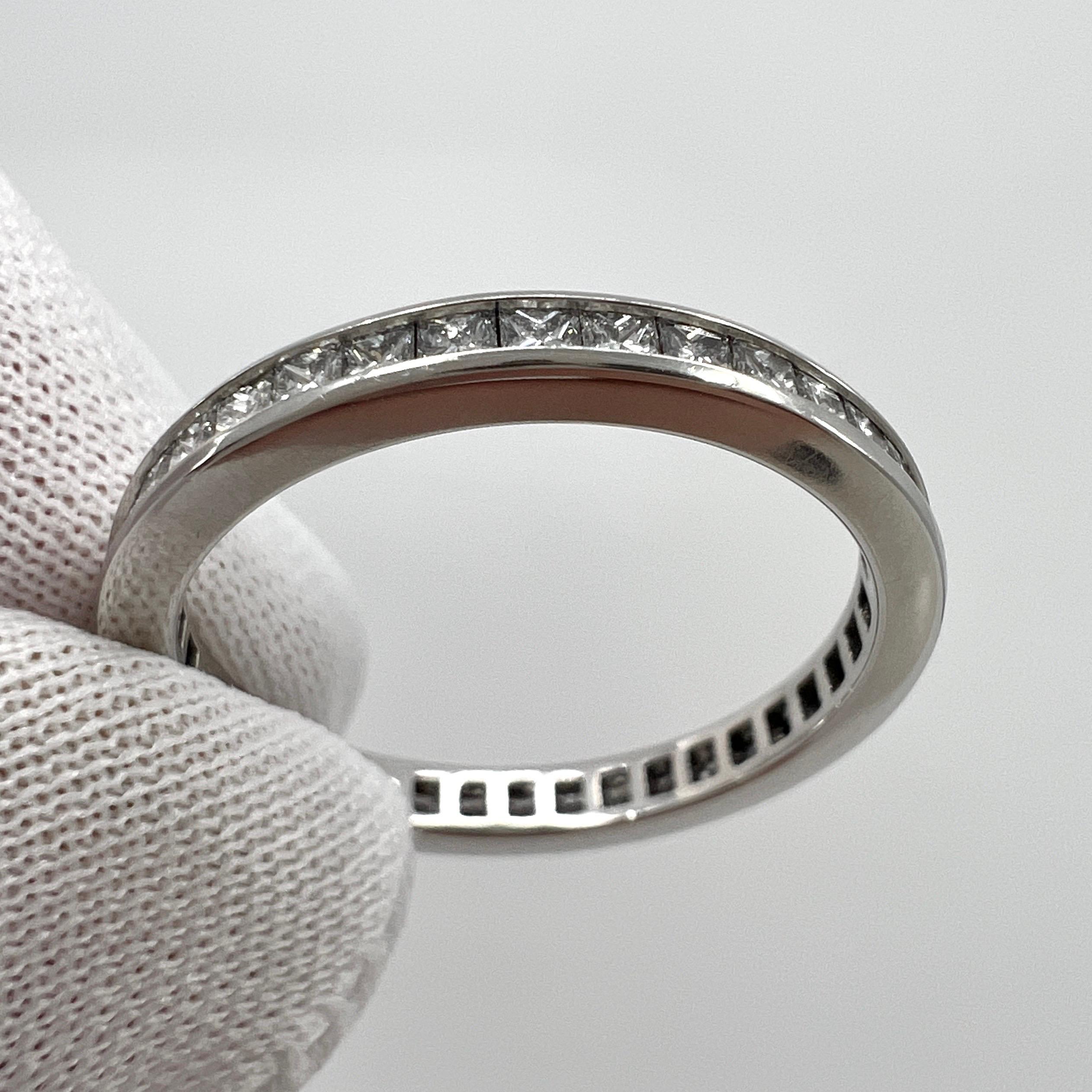 Women's or Men's Tiffany & Co. Princess Cut 0.70 Carat Diamond 950 Platinum Eternity Ring