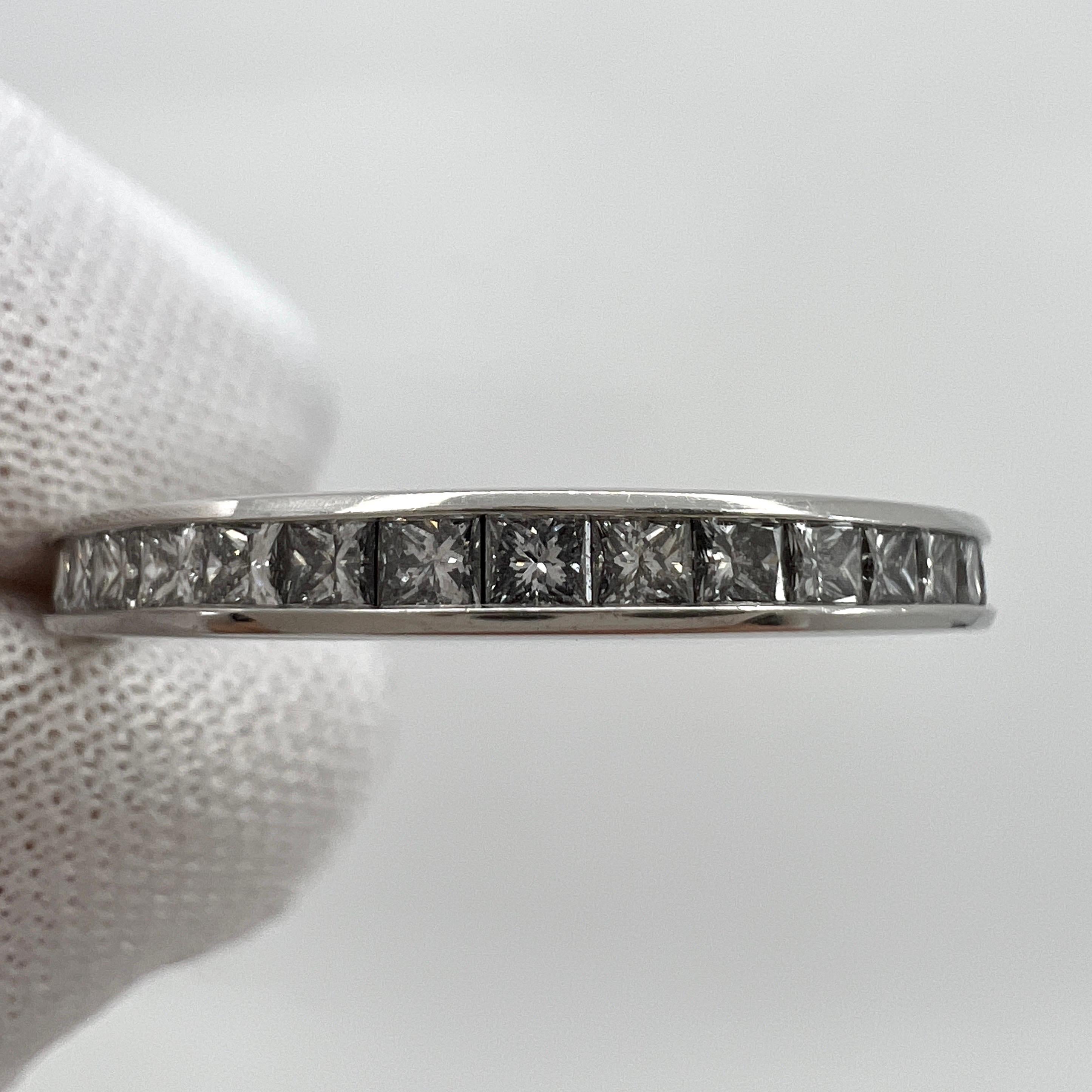 Tiffany & Co. Princess Cut 0.70 Carat Diamond 950 Platinum Eternity Ring 2