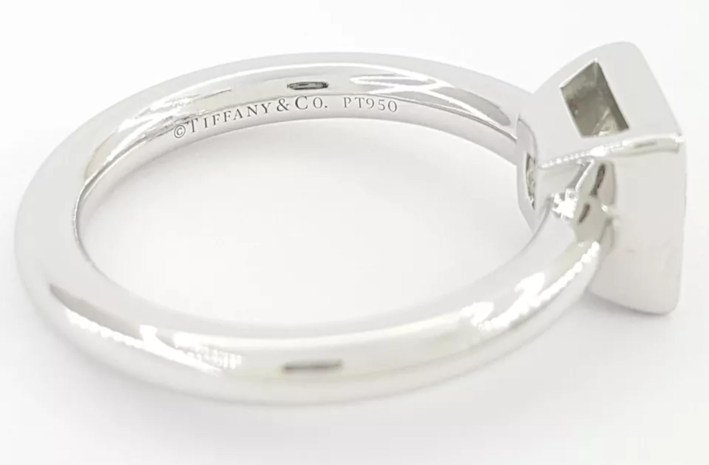 Modern Tiffany & Co. Princess Cut Bezel Engagement Ring For Sale