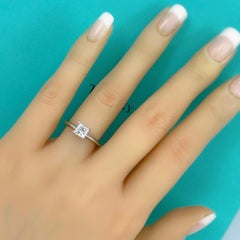 Tiffany & Co Princess Cut Diamond 0.73 Cts Solitaire Platinum Engagement Ring