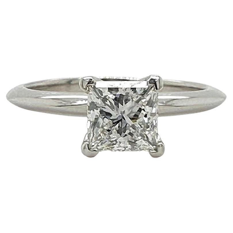 Tiffany 
Co. Princess Cut Diamond 1.04 Cts F VS1 Platinum Engagement Ring GIA