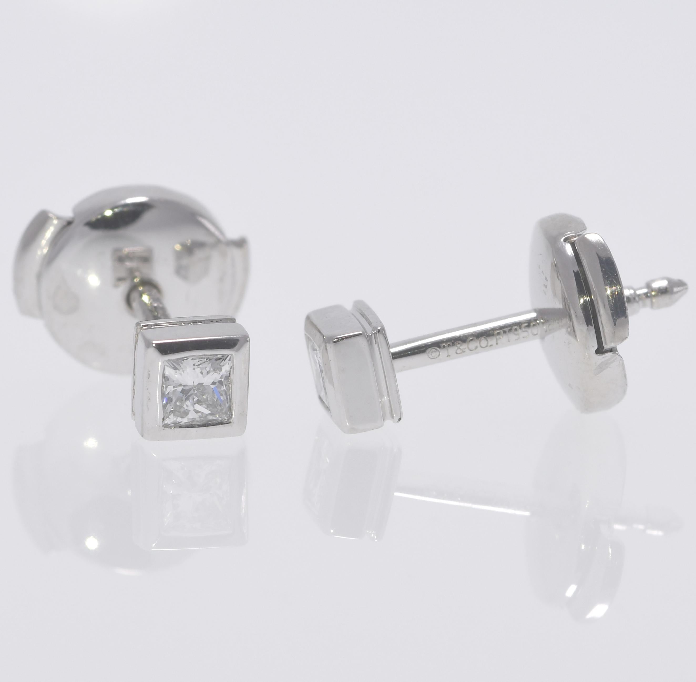 platinum diamond earrings princess cut