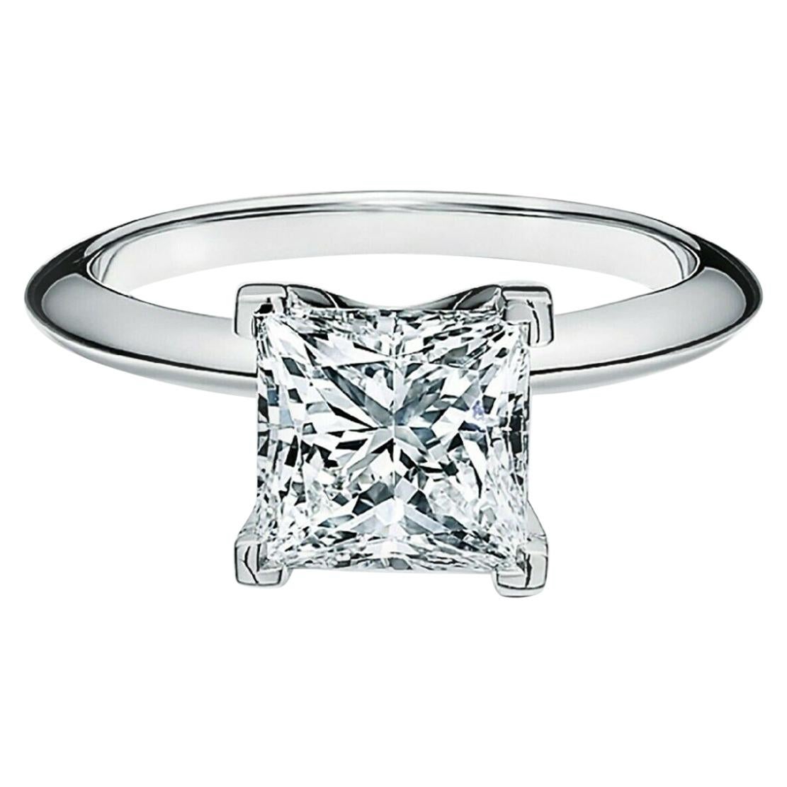 Tiffany & Co. Princess-Cut Diamond Engagement Ring in Platinum with Certificate