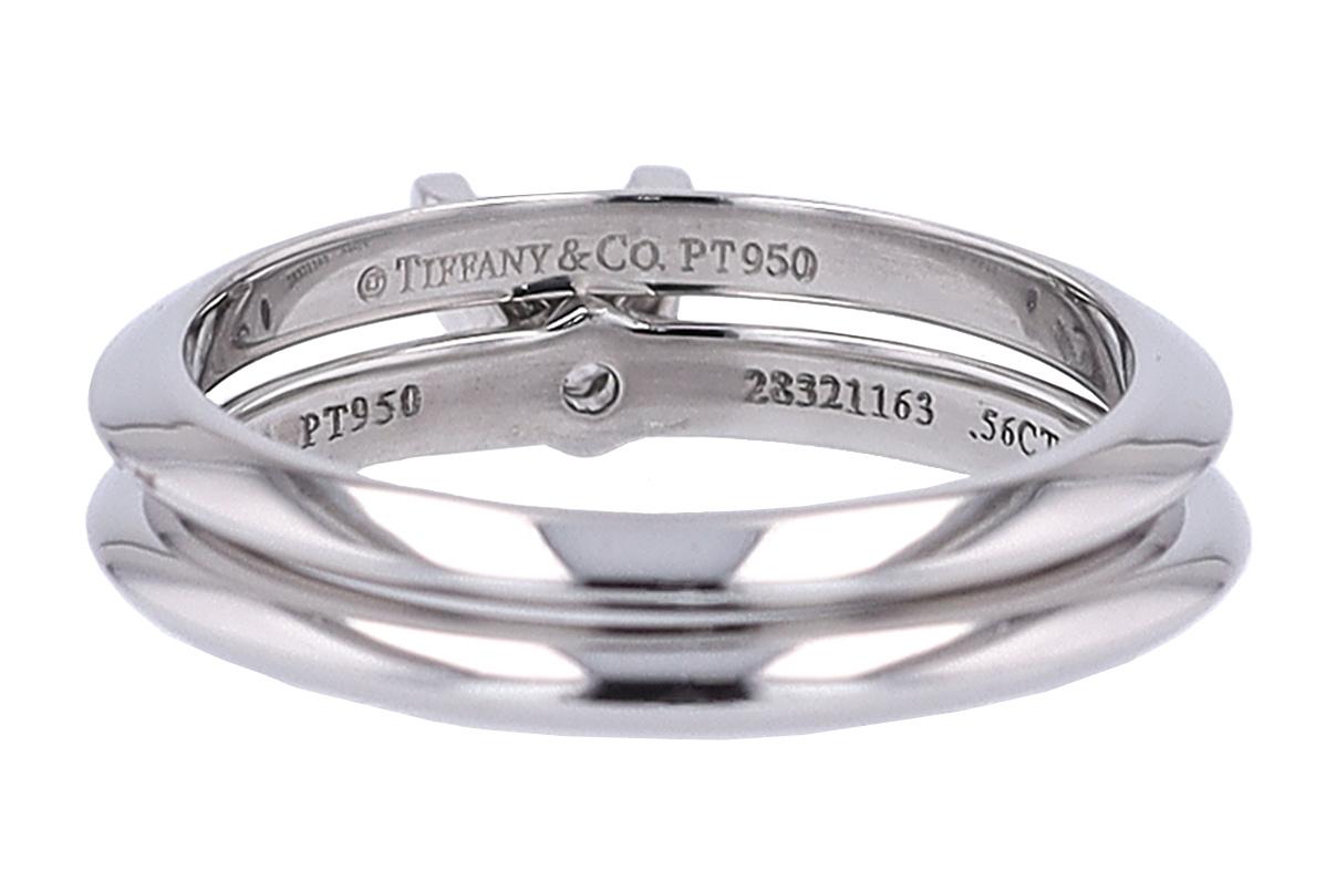 Contemporary Tiffany & Co. Princess Cut Diamond Engagement Ring & Wedding Band