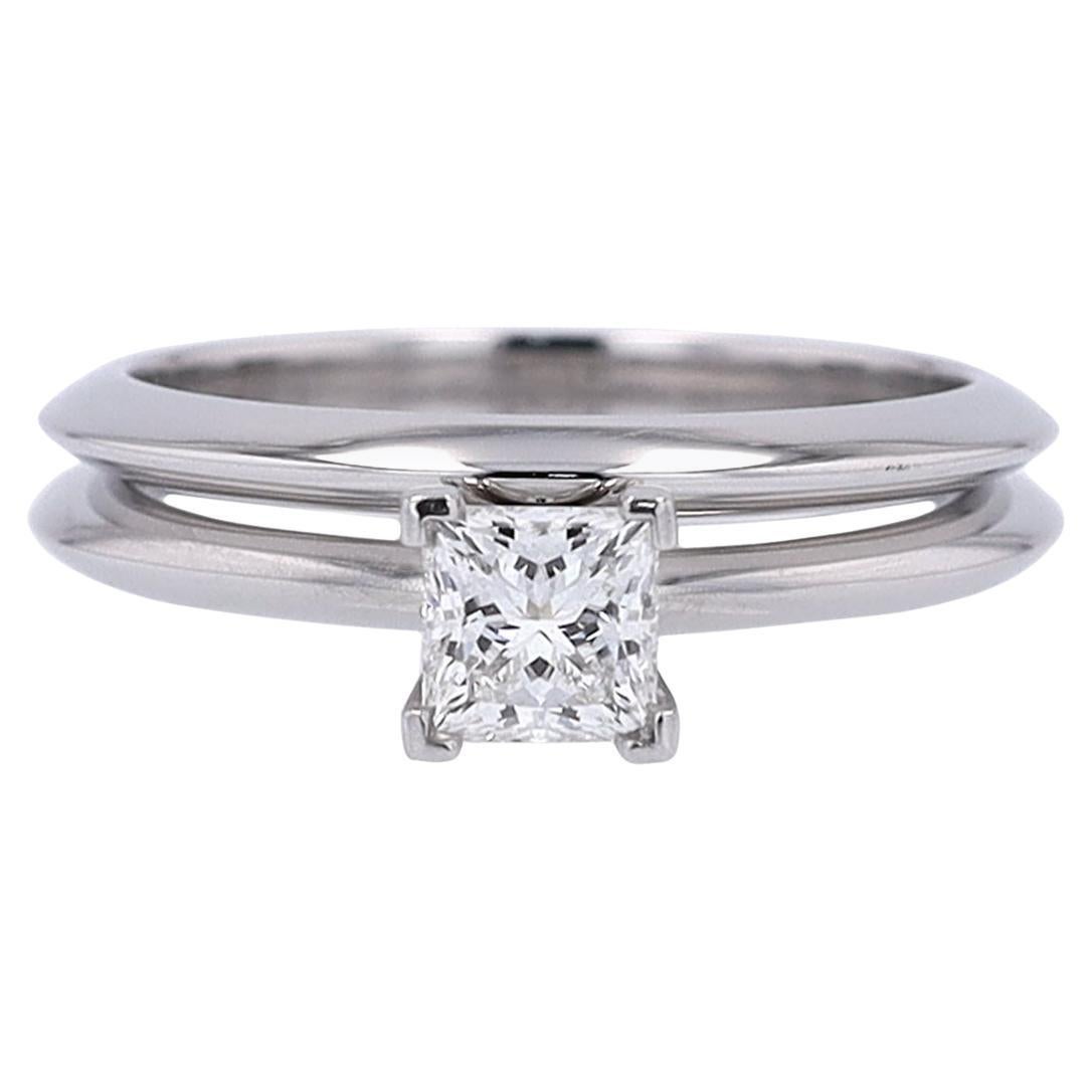 Tiffany & Co. Diamant-Verlobungsring und Ehering im Prinzessinnenschliff im Angebot