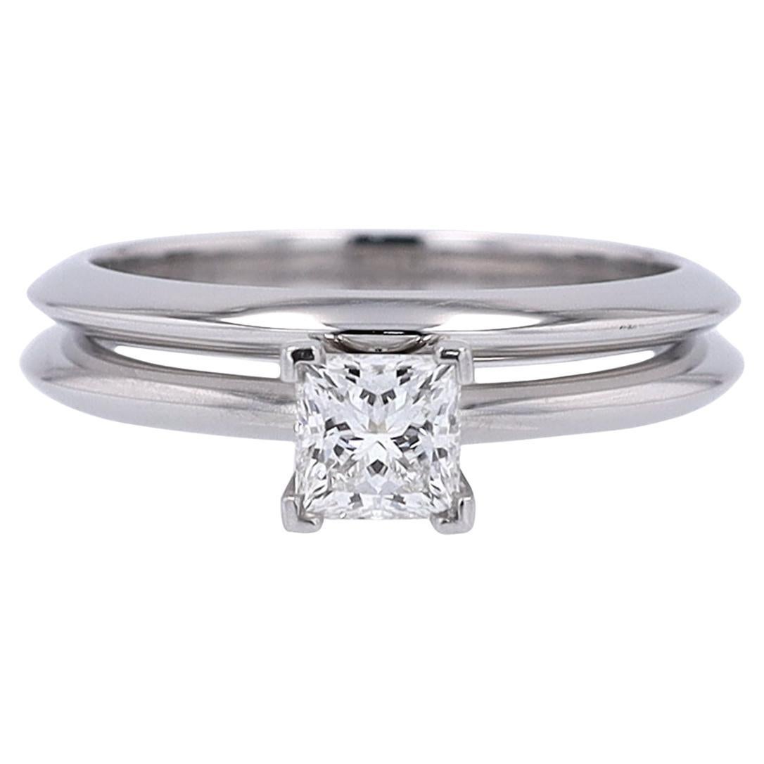 Tiffany and Co. Bague de fiançailles et alliance à diamant taille princesse  En vente sur 1stDibs
