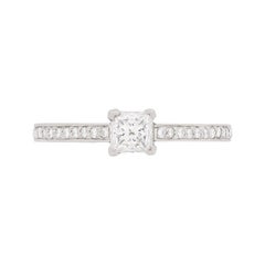 Tiffany & Co. Bague de fiançailles solitaire en diamant taille princesse