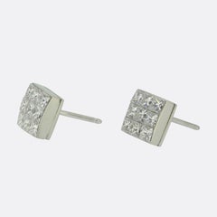 Tiffany & Co. Princess Cut Diamond Stud Earrings
