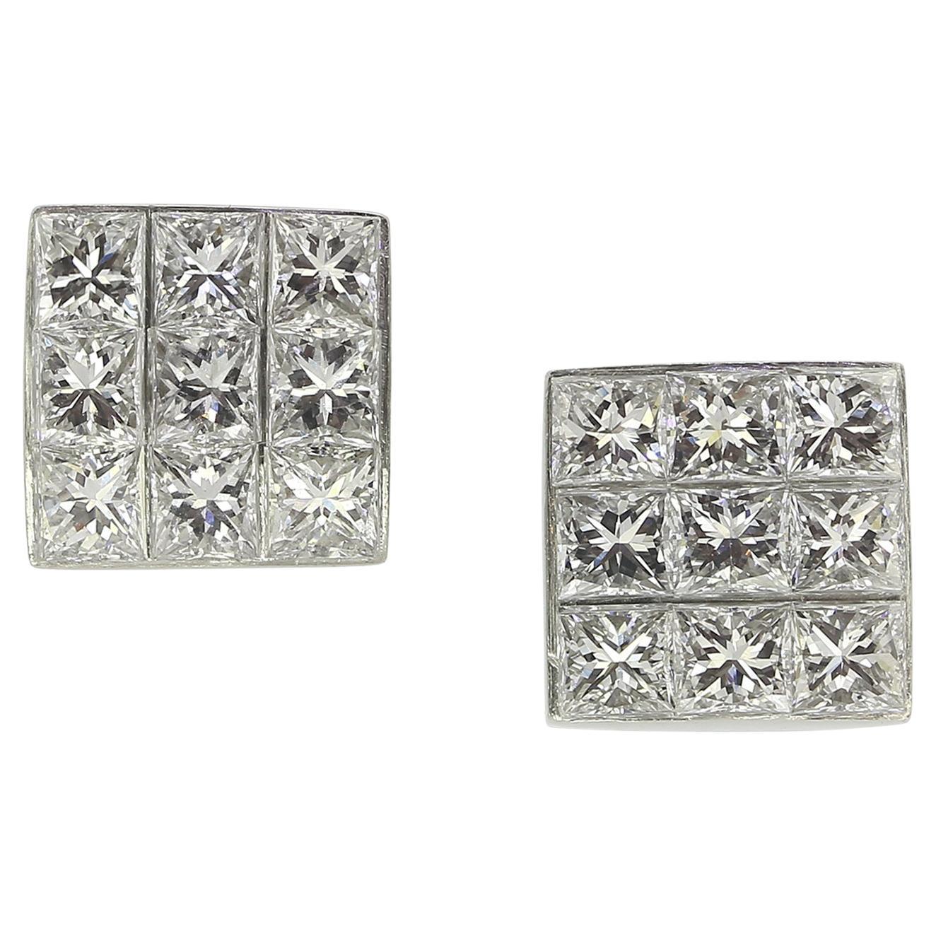 Tiffany & Co. Princess Cut Diamond Stud Earrings For Sale