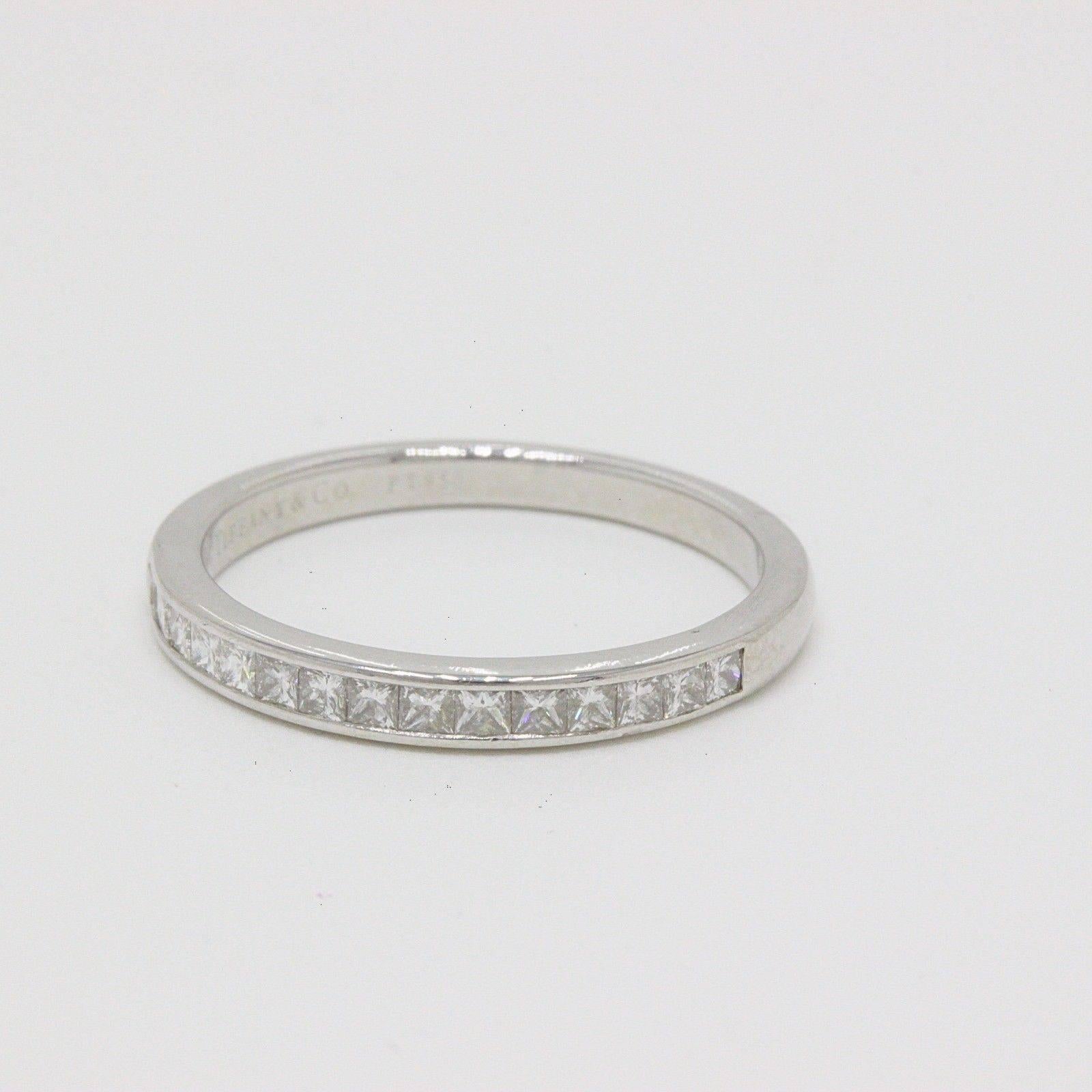 Tiffany & Co. Square Cut Diamond Wedding Band Ring in Platinum 0.39 tcw 2.6 MM For Sale 4