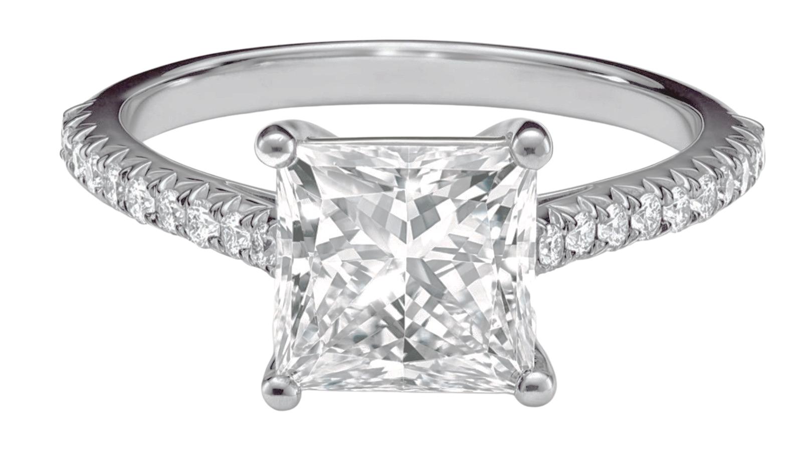 Tiffany & Co. Diamantring mit Princess-Schliff und Solitr (Carréschliff)