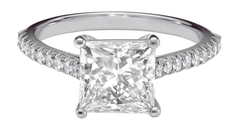 Tiffany and Co. Princess Cut Engagement Solitaire Diamond Ring For Sale at  1stDibs | princess-cut engagement rings tiffany, princess tiffany, princess  cut engagement rings tiffany