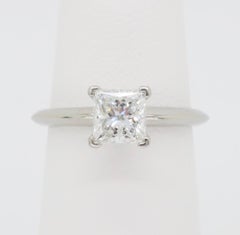 Tiffany & Co. Princess Cut Internally Flawless Diamond Solitaire Ring