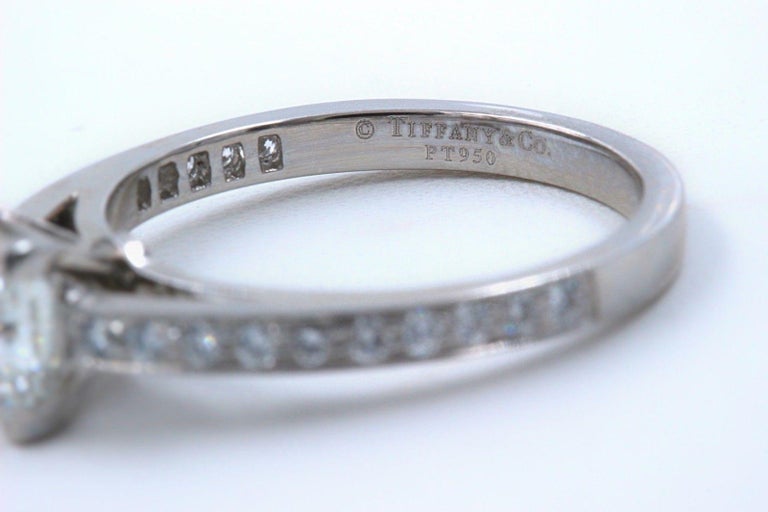 Tiffany & Co. Princess Diamond Engagement Ring 1.29 Carat Platinum For Sale 6