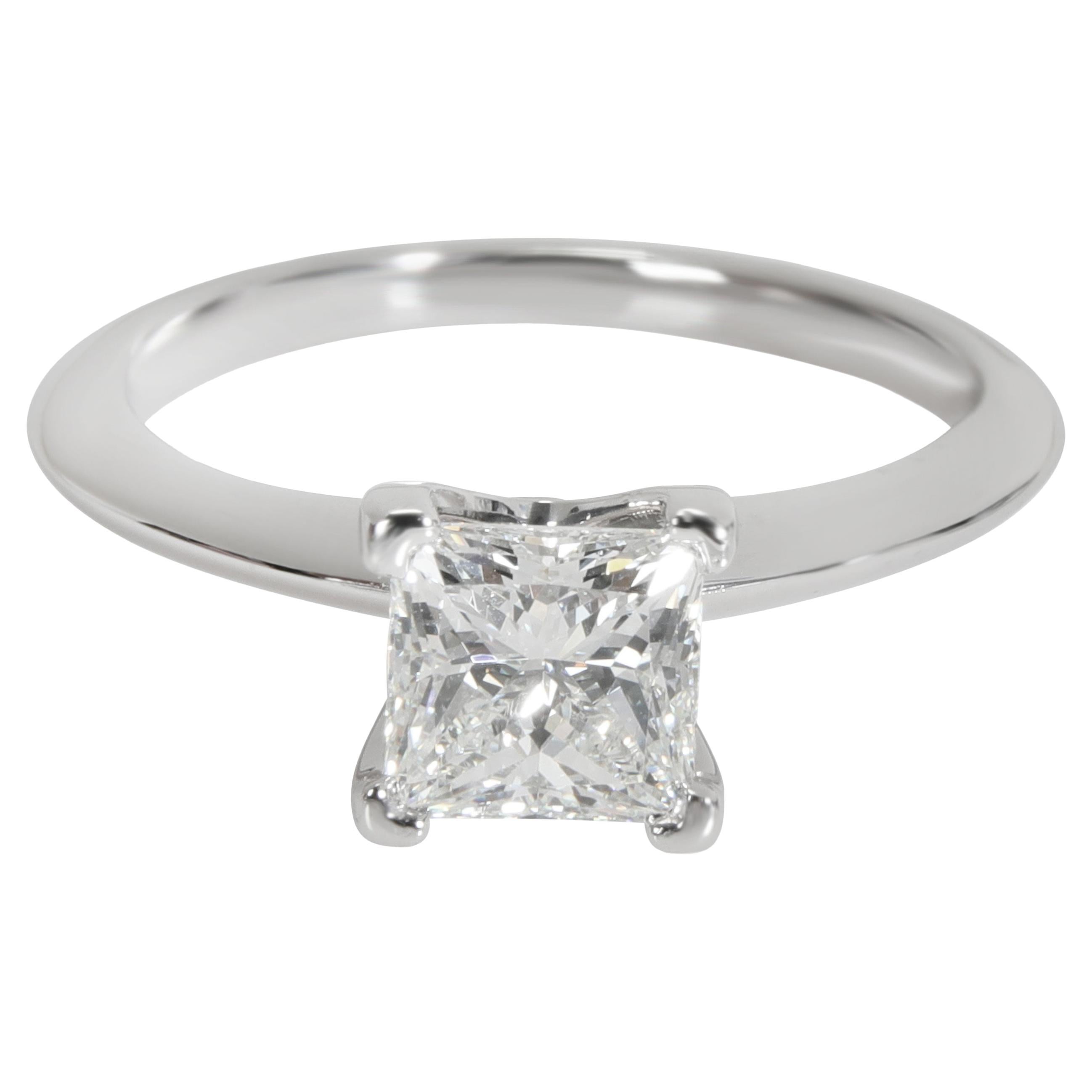 Tiffany & Co. Princess Diamond Engagement Ring in Platinum G VVS2 1.01 CTW