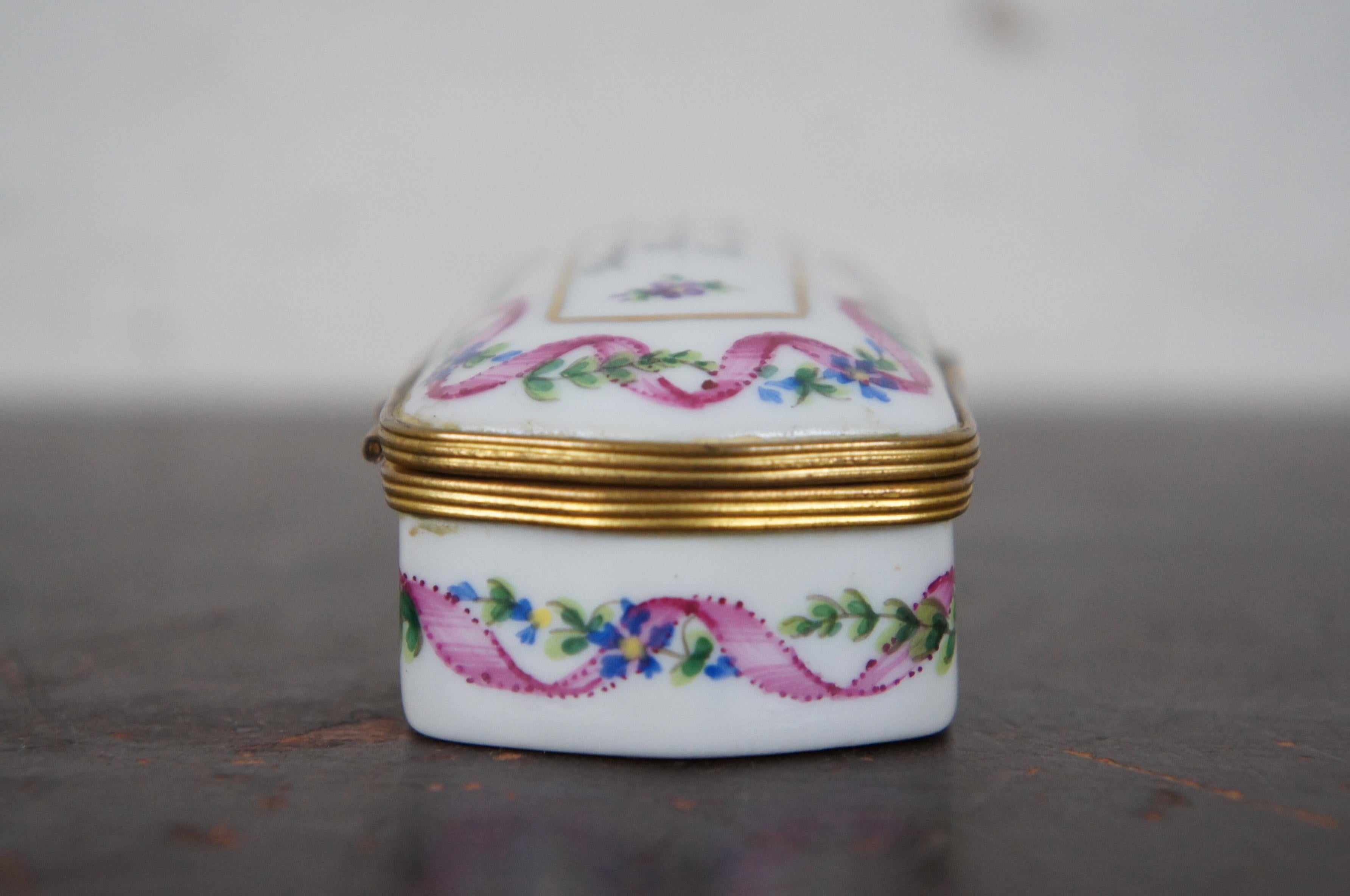 20th Century Tiffany & Co Private Stock Limoges France Porcelain Trinket Box Yes & No Keepsak