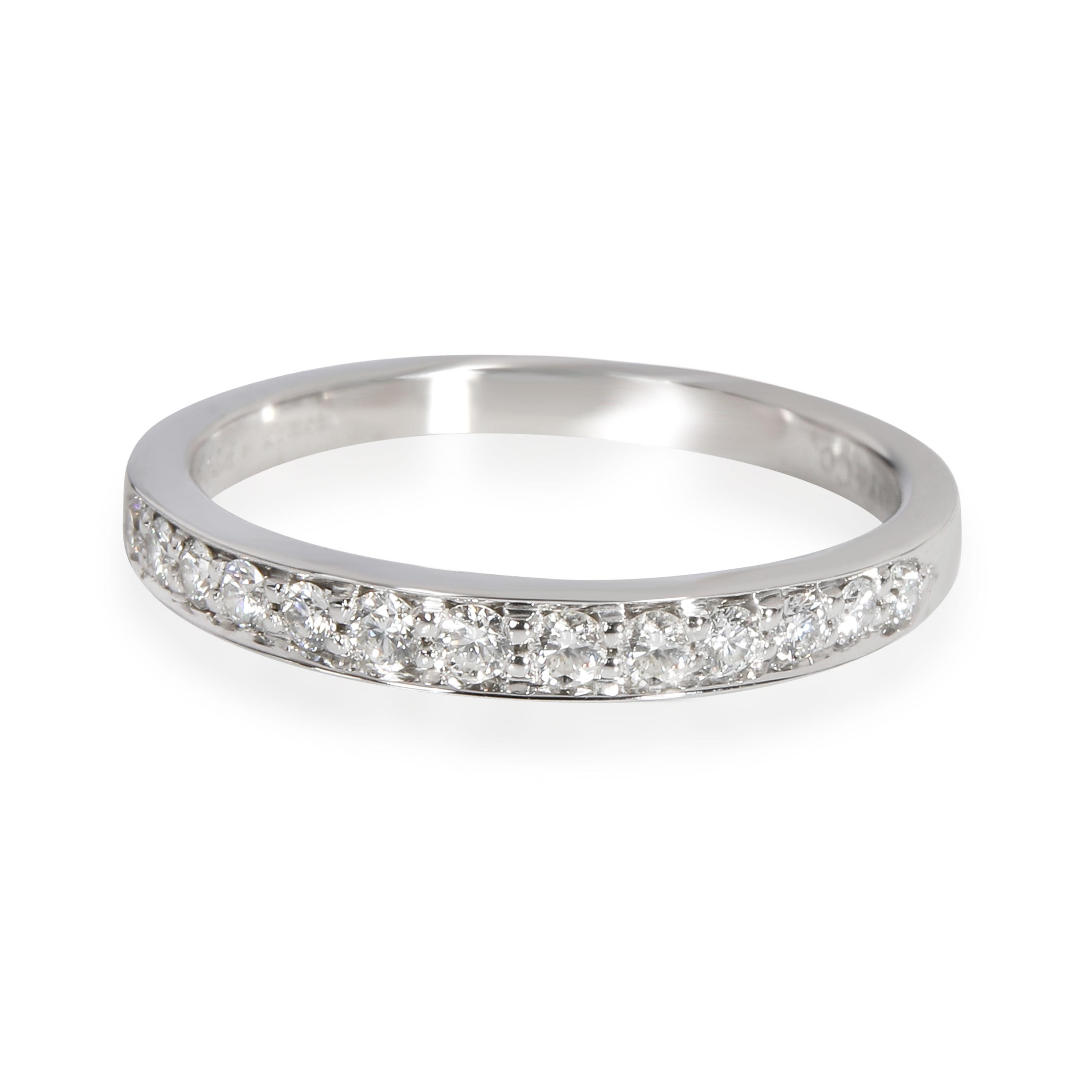 Modern Tiffany & Co. Prong Set Diamond Wedding Band in Platinum 0.60 CTW