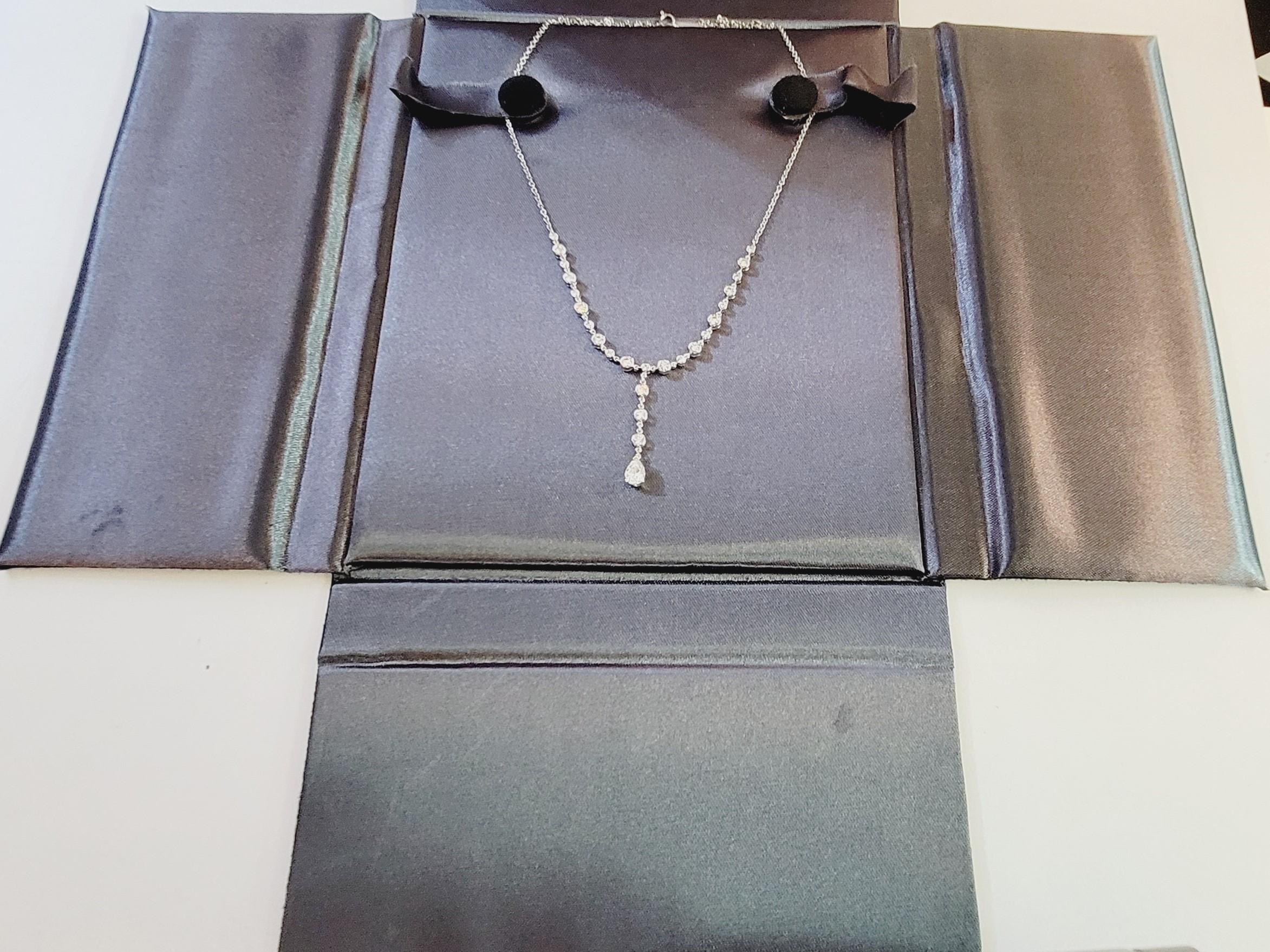 Round Cut Tiffany & co PT 950  Diamond Necklace  78cts