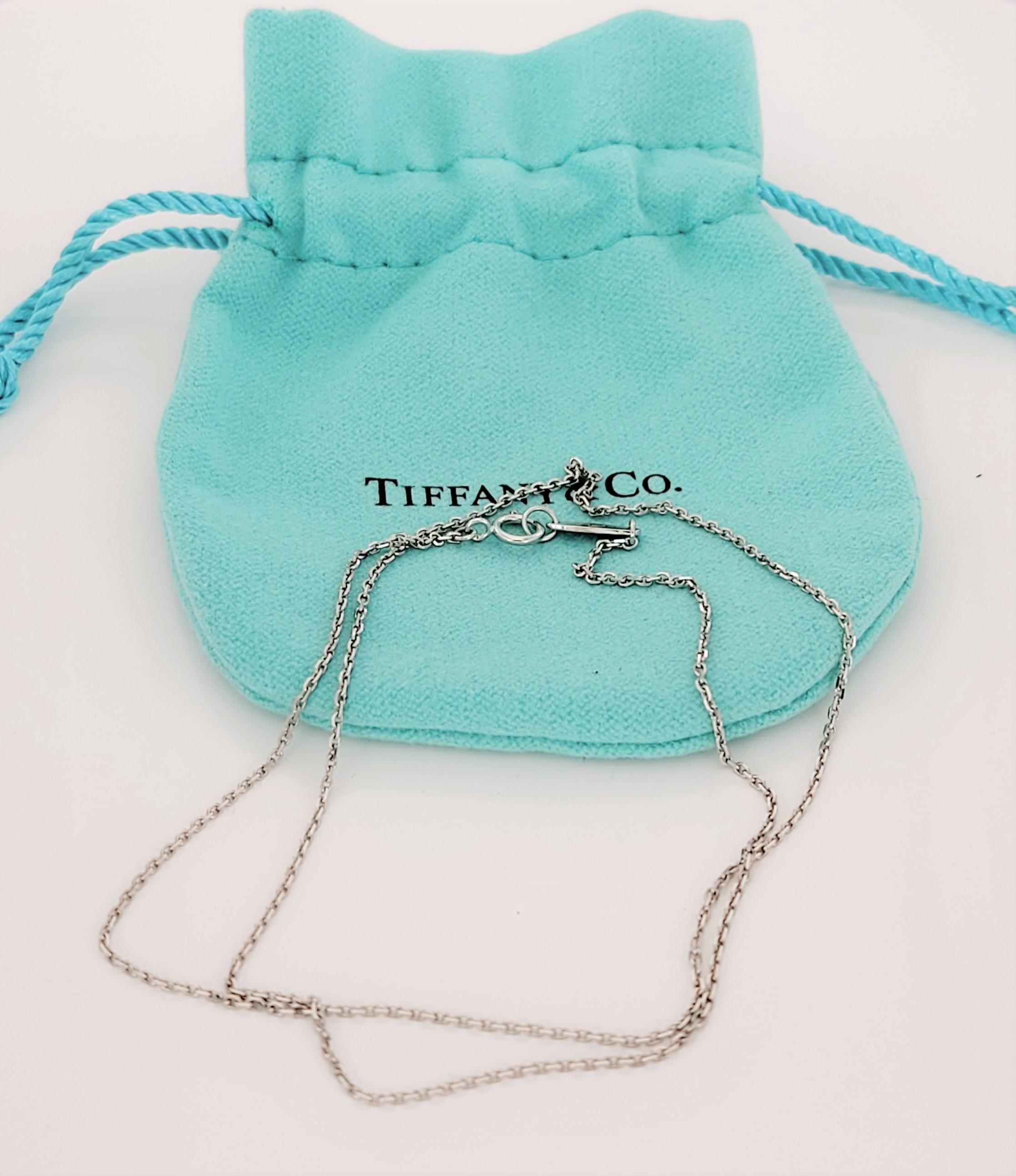 Marke Tiffany& co 
Material  PT950
Kettenlänge 16''
Kette ist nicht einstellbar 
Gewicht 1.8gr
Zustand Neu
Kommt mit Tiffany & Co Etui