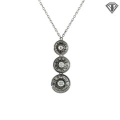 Tiffany & Co. PT950 Circlet Three-Stone Diamond Drop Pendant Necklace .55ctw